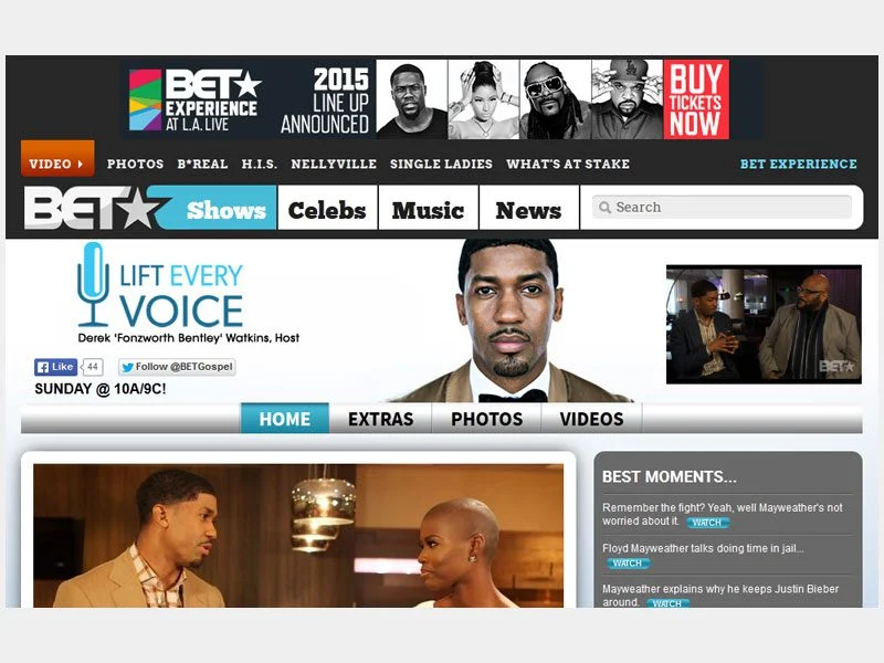 Lift Every Voice on BET web page